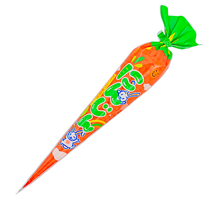 Japanese puffed rice sweet snack (Shaped like a carrot)